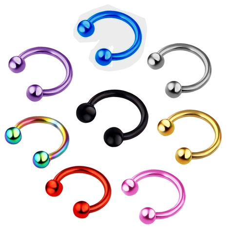 Stainless Steel Horseshoe Circular Barbell Piercing Rings Multicolor Septum Ring Body Jewelry For Men Women Unisex Accessory