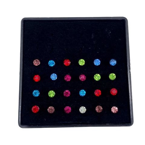 Piercing de Nariz de Acero Inoxidable Quirúrgico con Diamantes de Imitación Caja Joyería de Piercing Multicolor Anillo de Nariz para Mujer Hombre