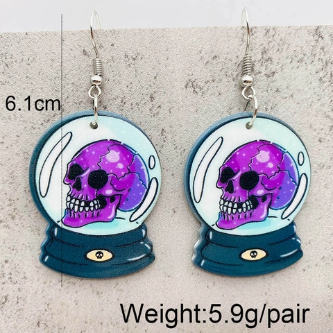 Halloween Gothic Acrylic Drop Earrings Skull Pumpkin Ghost Poison Bottle Dangle Earrings Punk Dark Style Jewelry For Women Party Gift