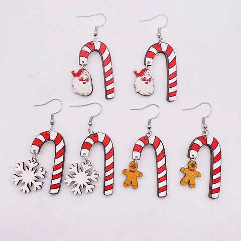 Christmas Santa Claus Snowflake Candy Cane Acrylic Earrings Handmade Xmas Party Jewelry Festive Drop Earrings For Women