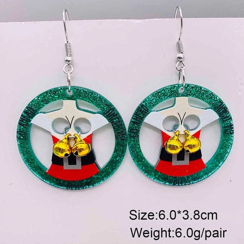 Acryl Weihnachten Dinosaurier Geist Weihnachtsmann Glocke Ohrhänger Glitzer Festlich Feiertag Schmuck Für Damen Party Geschenk