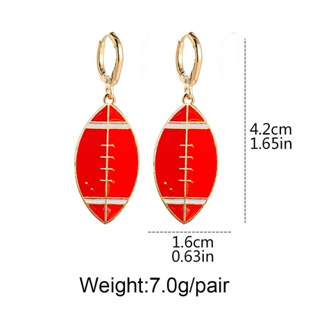 Boucles d'Oreilles Émail Football Américain pour Femmes Sportif Casque LOVE Boucles d'Oreilles Pendantes Action de Grâces Bijoux
