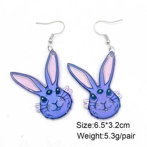 Gothic Easter Acrylic Bunny Drop Earrings For Women Horror Creepy Skeleton Rabbit Carrot Design Holiday Party Jewelry Accessory