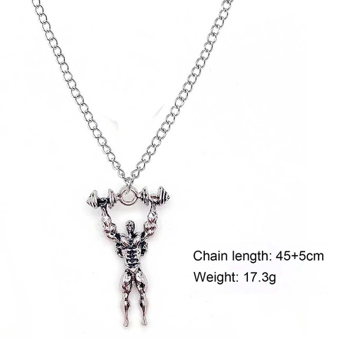 Collier Pendentif en Alliage Punk Gothique Vintage pour Homme Argent Antique Dent de Loup Couteau Incurvé Fitness Croix Coeur