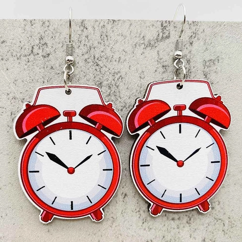Wood Pencil School Bus Alarm Clock Earrings Multicolour Teacher's Day Gift Back To School Theme Jewelry For Women Kids