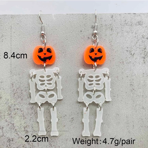 Halloween Acryl Ohrhänger Gruseliges Gespenst Katze Kürbis Skateboard Gothic Ohrringe Festliche Party Schmuck Für Damen Geschenk