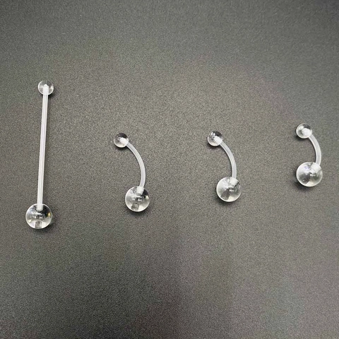 Klarer Acryl Flexibler Soft Bar Bauchnabelring Transparente Unsichtbare Gebogene Hanteln Für Damen Körper Piercing Schmuck