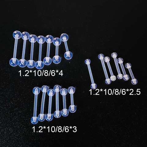 Transparent Acrylic Barbell Piercing Retainer Clear Invisible Tongue Ring Ear Bone Stud Flexible Body Jewelry For Men Women