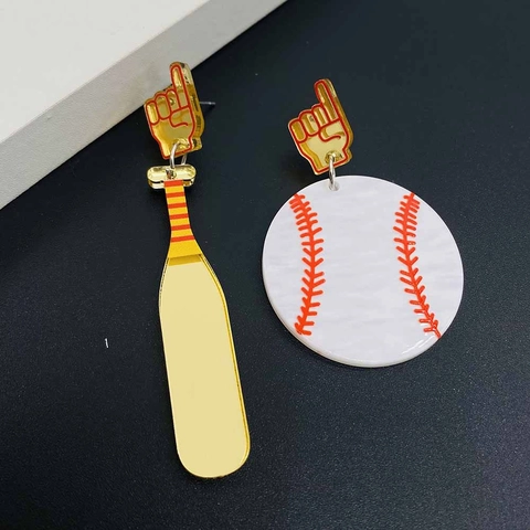 Boucles d'Oreilles Pendantes en Acrylique sur le Thème du Sport pour Femmes Baseball Basketball Football Badminton Ping-Pong Bijoux