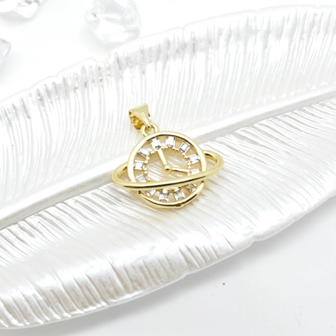 18K Gold Plated Copper Zirconia Pendants Celestial Planet Star Square Clock Nautical Anchor Helm Jewelry Making Charms