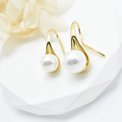 Minimalist Copper Earring Hook Settings DIY Jewelry Findings Gold Silver Plated Polished Ear Hook Tray For Pearl Beads Making