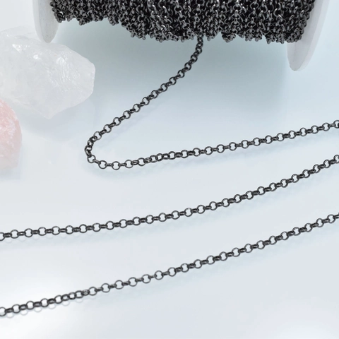 Copper DIY Chain O-Chain Cross Flattened Chain For Bracelet Necklace Extension Link Jewelry Making Crafts Gunmetal Metal Link
