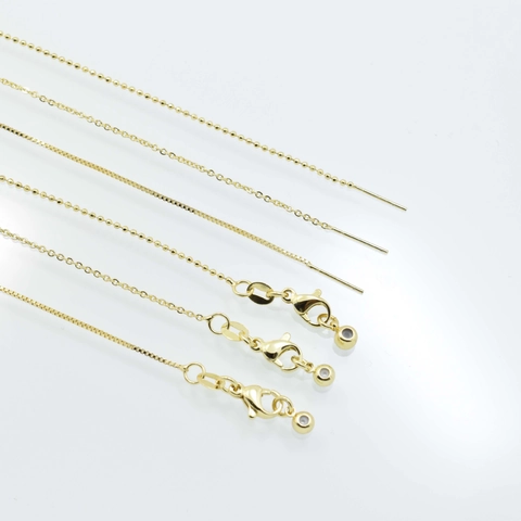Adjustable Copper Jewelry Chain For Necklace Making With Lobster Clasp Slide Bead Box O-Chain Bead Style DIY Findings