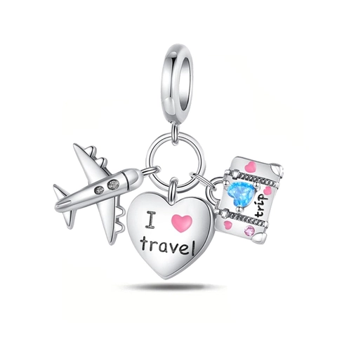 Kupfer Versilberte Reise Kaffee Prinzessin Abschluss Charms Für Armband DIY Schmuckherstellung Strass Emaille Anhänger