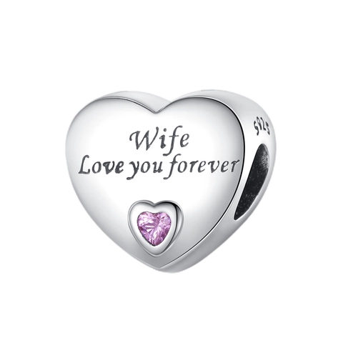 Copper Pink Rhinestone Heart Charm Bead For DIY Jewelry Making Family Gift For Mom Sister Wife Women Fashion Accessory