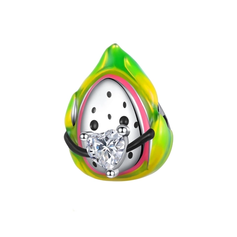 Fruit Series Copper Silver Plated DIY Charms Avocado Pomegranate Strawberry Pineapple Apple Durian Rhinestone Enamel Jewelry