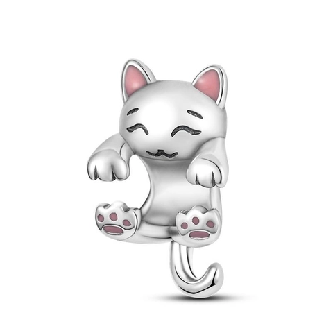 Silver Plated Copper Animal Charms For DIY Bracelet Making Enamel Elephant Raccoon Owl Cat Rabbit Jewelry Beads Accessories