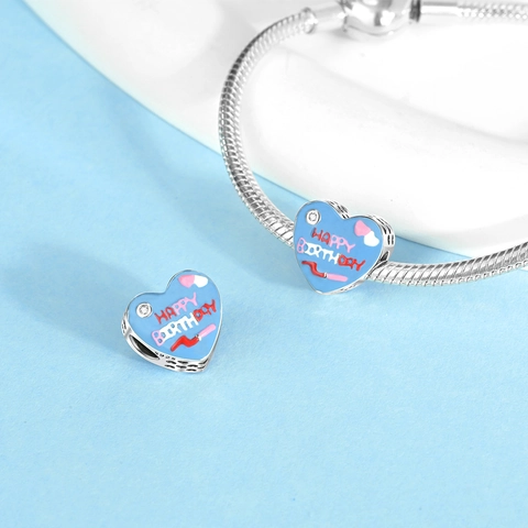 Abalorio de Cobre Bañado en Plata Forma de Corazón Casa para Creación de Joyas Pulsera DIY Regalo de Cumpleaños Día de la Madre