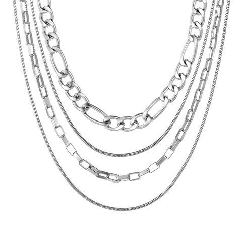 Vintage Mehrlagige Halskette Für Damen Gold Silber Legierung Anhänger Kette Mit Herz Kreuz Mond Schmetterling Schlange Schmuck