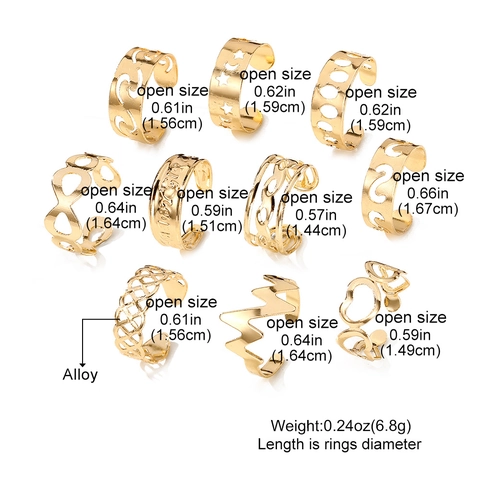 Bohemian Alloy Toe Rings Collection For Women Hollow Heart Wave Infinity Adjustable Open Foot Rings Set Beach Vacation Jewelry