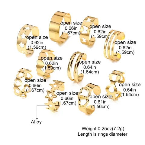 Bohemian Legierung Zehenringe Herz Stern Geometrisch Hohl Offen Verstellbar Fuß Schmuck Sommer Strand Zubehör Für Damen