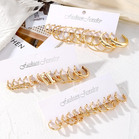 Legierung Künstliche Perle Reifen Ohrringe Mehrere Stile Torsion Spirale Geometrische Ohrhänger Gold Silber Damen Mode Schmuck