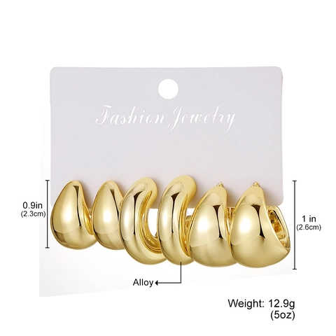 Fashion CCB Gold Silver Plated Hoop Stud Earrings For Women Exaggerated Twist Geometric Geometric Daily Jewelry Earring Accessories