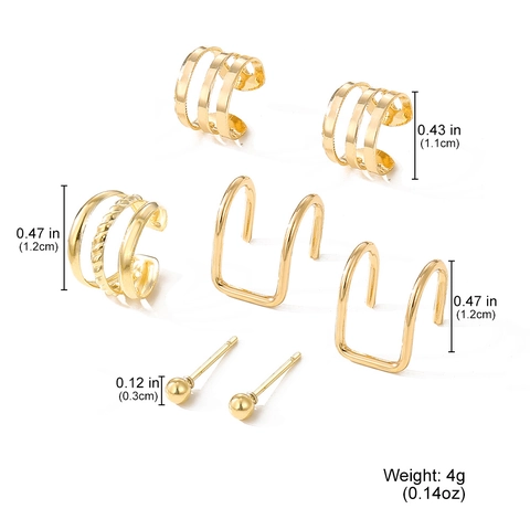 Trendy Set di Ear Cuff in Lega con Strass per Uomo Donna Cavi a Forma di C Orecchini a Clip Senza Buco Punk Serpente Gioielli Regalo