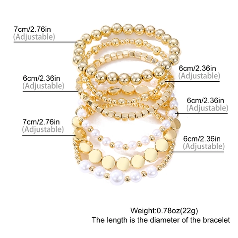 Damen Boho Perlen Armband Set Gold Silber Beschichtet Böser Blick Herz Kreuz Anhänger Elastische Schmuck