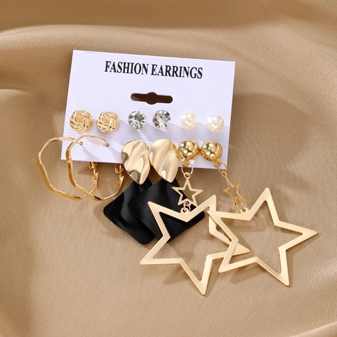 Vintage Vergoldete Legierung Ohrringe Kollektion Für Damen Geometrische Herz Schmetterling Emaille Strass Künstliche Perlen Ohrstecker