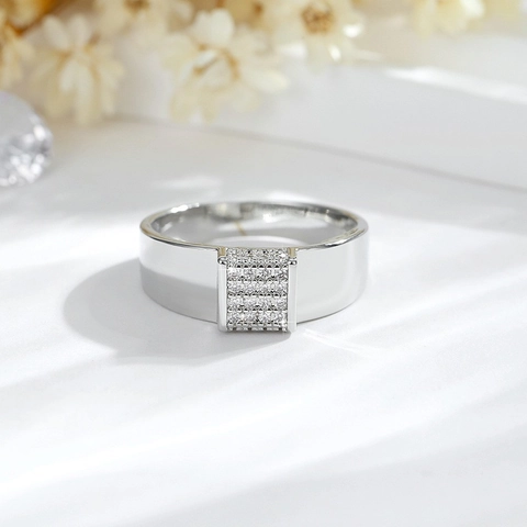 Mode Koperen Geometrische Ring Met Strass Verguld Goud Zilveren Band Voor Dames Dagelijks Woon-werkverkeer Sieraden
