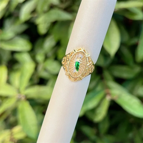 Anelli Religiosi in Rame Placcati Oro 18K Per Uomo Vintage San Giuda Vergine Maria Gioielli Cattolici Con Intarsi in Strass