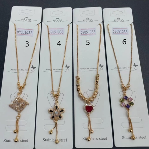 Stainless Steel Gold Plated Butterfly Pendant Necklace For Women Zirconia Flower Heart Charm Fashion Jewelry Clavicle Chain