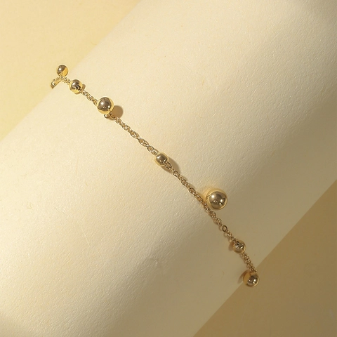 Minimalistisch Edelstahl Gold Perlen Fußkettchen Für Damen Strand Urlaub Verstellbare Kette Luxus Fußschmuck Täglicher Zubehör Geschenk