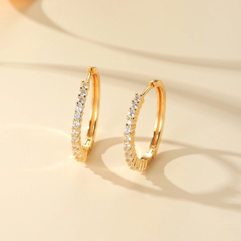 Geometrische Ronde Koperen Creolen Voor Dames Met AAA Zirkonia Luxe 14K Goud Zilver Vergulde Mode Sieraden Cadeaus