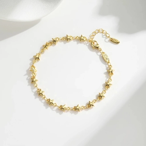 Fashion Star Chain Anklet Gold Plated Copper Adjustable Foot Jewelry For Women Minimalist Dainty Star Link Anklet For Daily Party