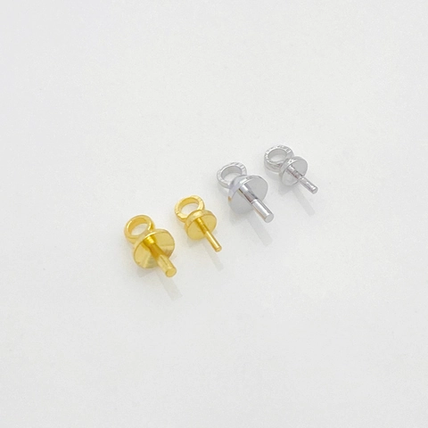 Gold Plated Copper Pearl Peg Bail Pendant Connector Pins Jewelry Findings For DIY Necklace Bracelet Making Crafting Material