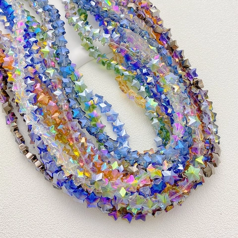 Zomer Verse Sterren AB Vergulde Ster Glas Kralen Gefacetteerde Kristal Tussenkralen Voor DIY Sieraden Maken Armband Ketting