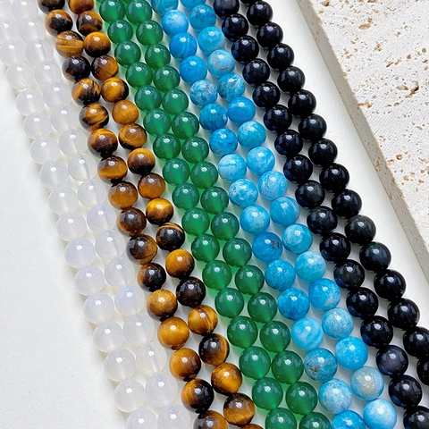 Natuursteen Ronde Losse Kralen Agaat Tijgeroog Kristal DIY Armband Ketting Sieraden Maken Materialen Handwerk Accessoires
