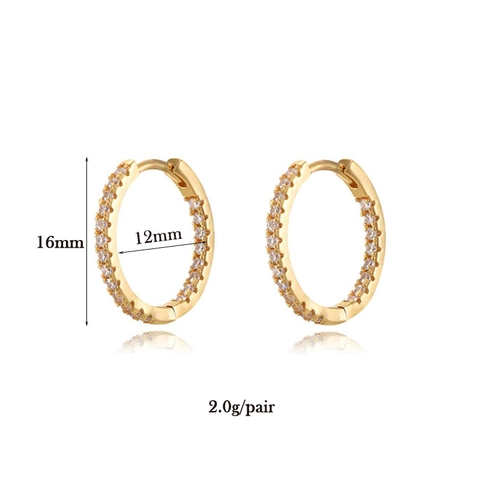Boucles d'Oreilles de Luxe en Laiton avec Zirconia AAA Or Argent Plaqué Géométriques Créoles Set Mauvais Œil Croix Bijoux Femme