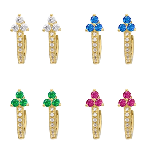 Lussuosi Orecchini a Cerchio in Rame con AAA Zirconia per Donna Placcati Oro 24K Fatti a Mano Geometrici Gioielli di Moda