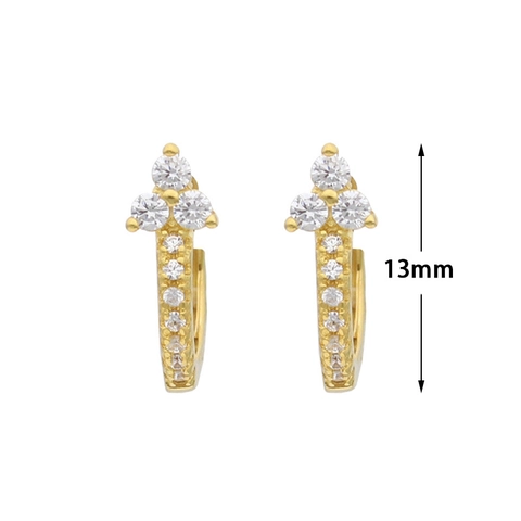 Lussuosi Orecchini a Cerchio in Rame con AAA Zirconia per Donna Placcati Oro 24K Fatti a Mano Geometrici Gioielli di Moda