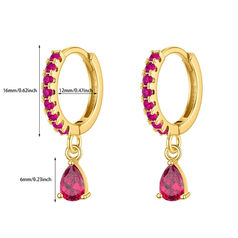 Luxurious Brass AAA Zirconia Waterdrop Hoop Earrings For Women 24K Gold Plated Pear Cut Dangle Earrings Wedding Fashion Jewelry