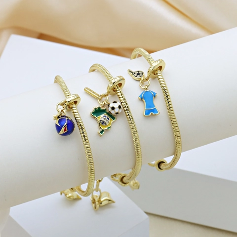 Copper Sports Theme Charm Pendant Soccer Ball Jersey Shoes Boxing Glove Enameled Jewelry Pendant Only Without Chain For Women