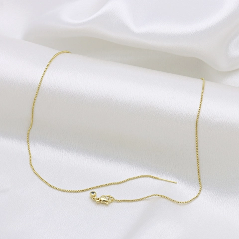 Collier Réglable en Cuivre Chaîne Serpent et Boîte pour Femmes Bijoux de Mode Minimalistes Plaqué Or Argent Chaîne de Clavicule