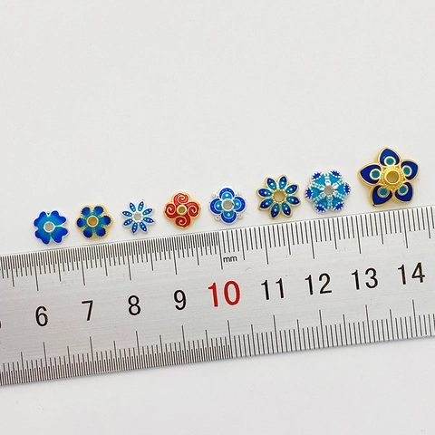 18K Verguld Koper Emaille Bloem Kralenkapjes Cloisonne Bloemen Tussenkralen Voor DIY Sieraden Maken Armband Ketting