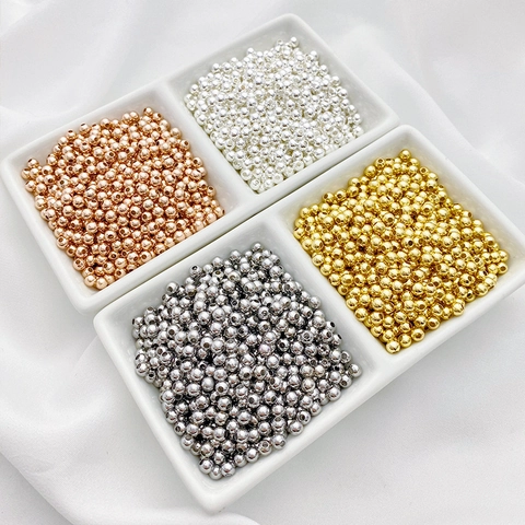 Minimalistische Ronde Koperen Tussenkralen Goud Zilver Roségoud Verguld Losse Kralen Voor DIY Armband Ketting Sieraden Maken Accessoire