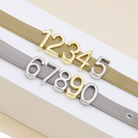 DIY Personalized Alphabet Slide Charm Mesh Bracelet For Women Copper Silver Gold Plated Letter Number Heart Charm Jewelry