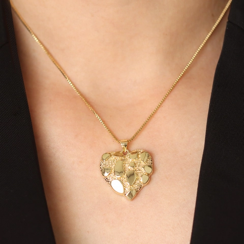 Collar Colgante Corazón Óvalo Mujeres Cobre Icono Religioso Virgen María San Judas Pepita Textura Cadena Caja Joyería