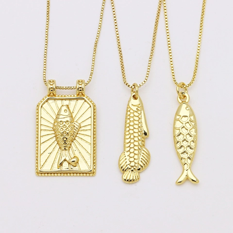 Pendentif Seul Sans Chaîne en Cuivre Plaqué Or 18K Minimaliste Strass Émail Fille à Vélo Hippocampe Poisson Rouge Pendentif Bijoux de Mode